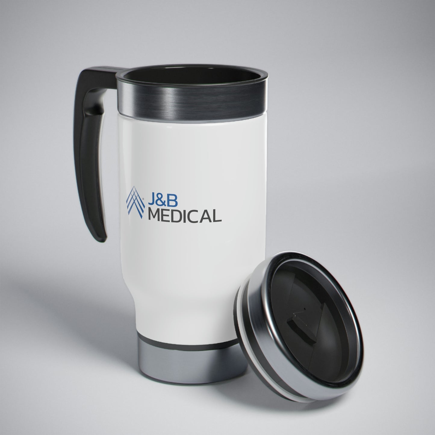 Stainless Steel Travel Mug with Handle, 14oz - J&B Medical